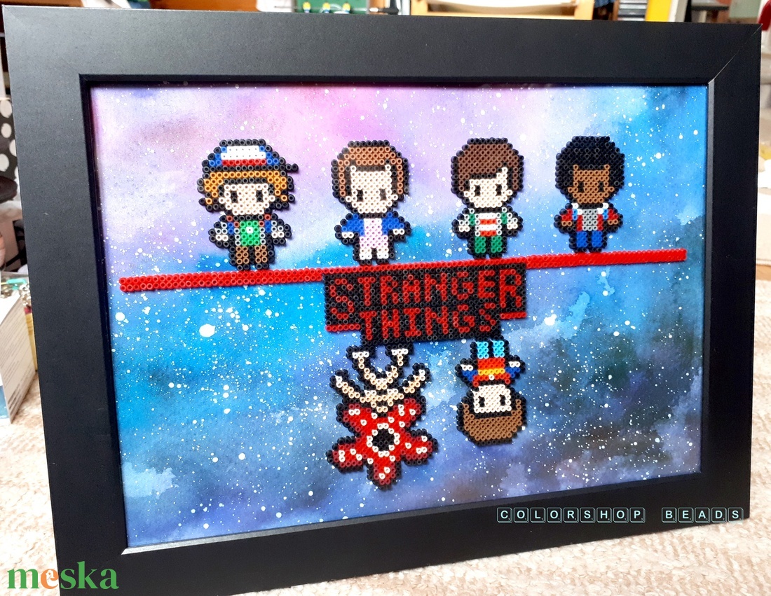 Stranger Things (pixel art) kép A4 - otthon & életmód - dekoráció - kép & falikép - 3d képek - Meska.hu
