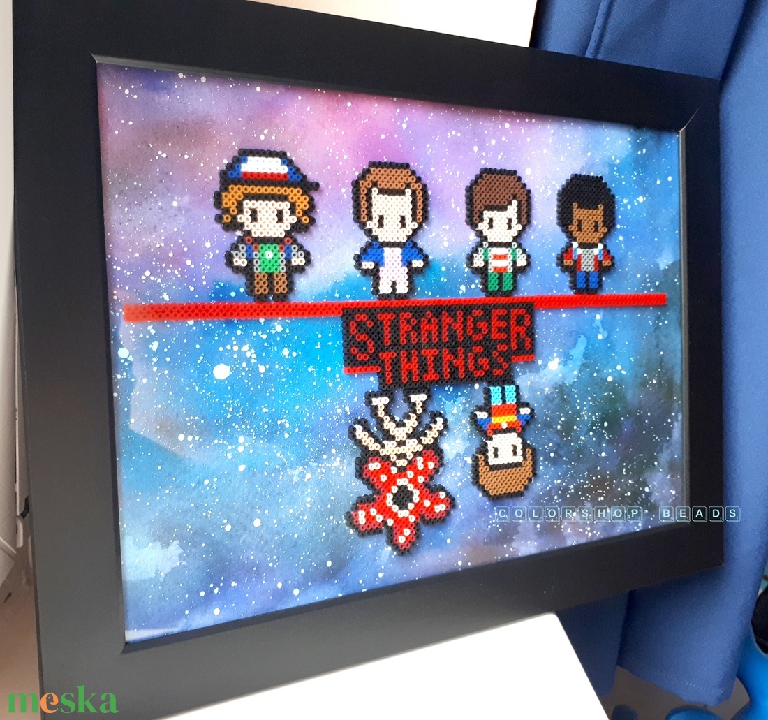 Stranger Things (pixel art) kép A4 - otthon & életmód - dekoráció - kép & falikép - 3d képek - Meska.hu