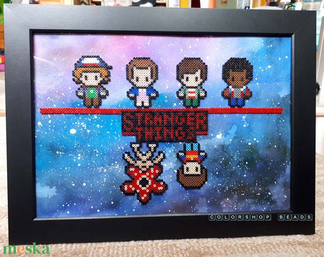 Stranger Things (pixel art) kép A4 - otthon & életmód - dekoráció - kép & falikép - 3d képek - Meska.hu