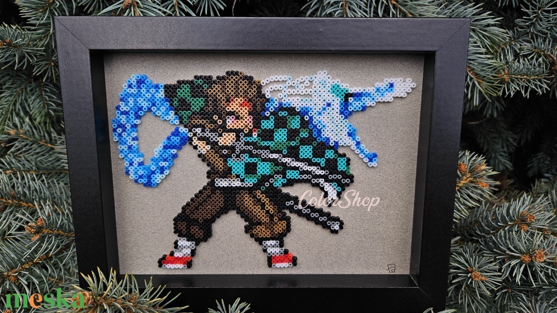 TANJIRO (Demon Slayer) pixel art kép - otthon & életmód - dekoráció - kép & falikép - 3d képek - Meska.hu