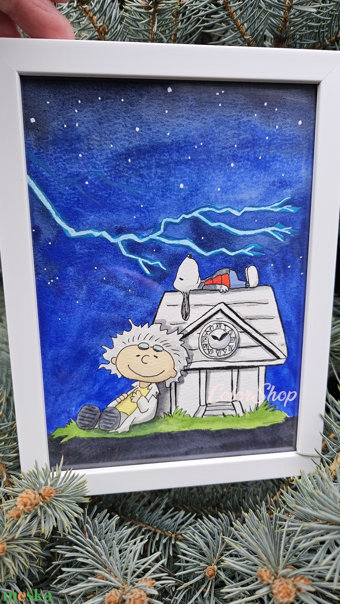 Vissza a jövőbe Snoopyval - eredeti akvarell - művészet - festmény - akvarell - Meska.hu