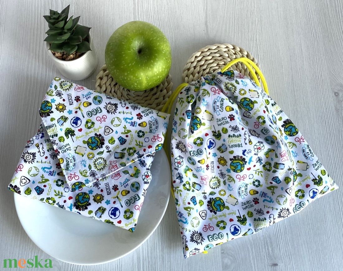 Újra szett - Újraszalvéta és Nasizacsi M Méret - ECO minta - otthon & életmód - konyhafelszerelés, tálalás - konyhai textil - szalvéta - Meska.hu Újra szett - Újraszalvéta és Nasizacsi M Méret - ECO minta - otthon & életmód - konyhafelszerelés, tálalás - konyhai textil - szalvéta - Meska.hu