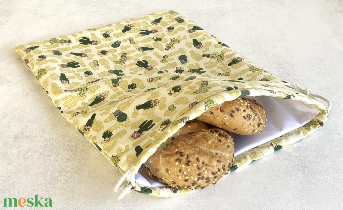 Kenyeres/pékáru zsák  - Kaktusz mintás - táska & tok - bevásárlás & shopper táska - kenyeres zsák - Meska.hu