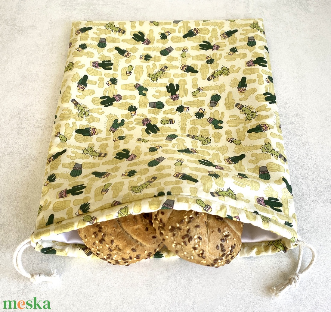 Kenyeres/pékáru zsák  - Kaktusz mintás - táska & tok - bevásárlás & shopper táska - kenyeres zsák - Meska.hu