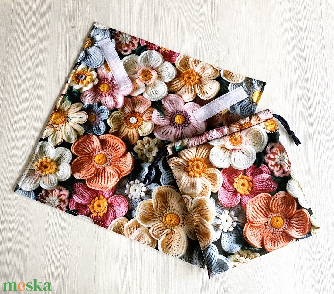 Újraszalvéta és Nasizacsi  Kötött virágok - otthon & életmód - konyhafelszerelés, tálalás - konyhai textil - szalvéta - Meska.hu