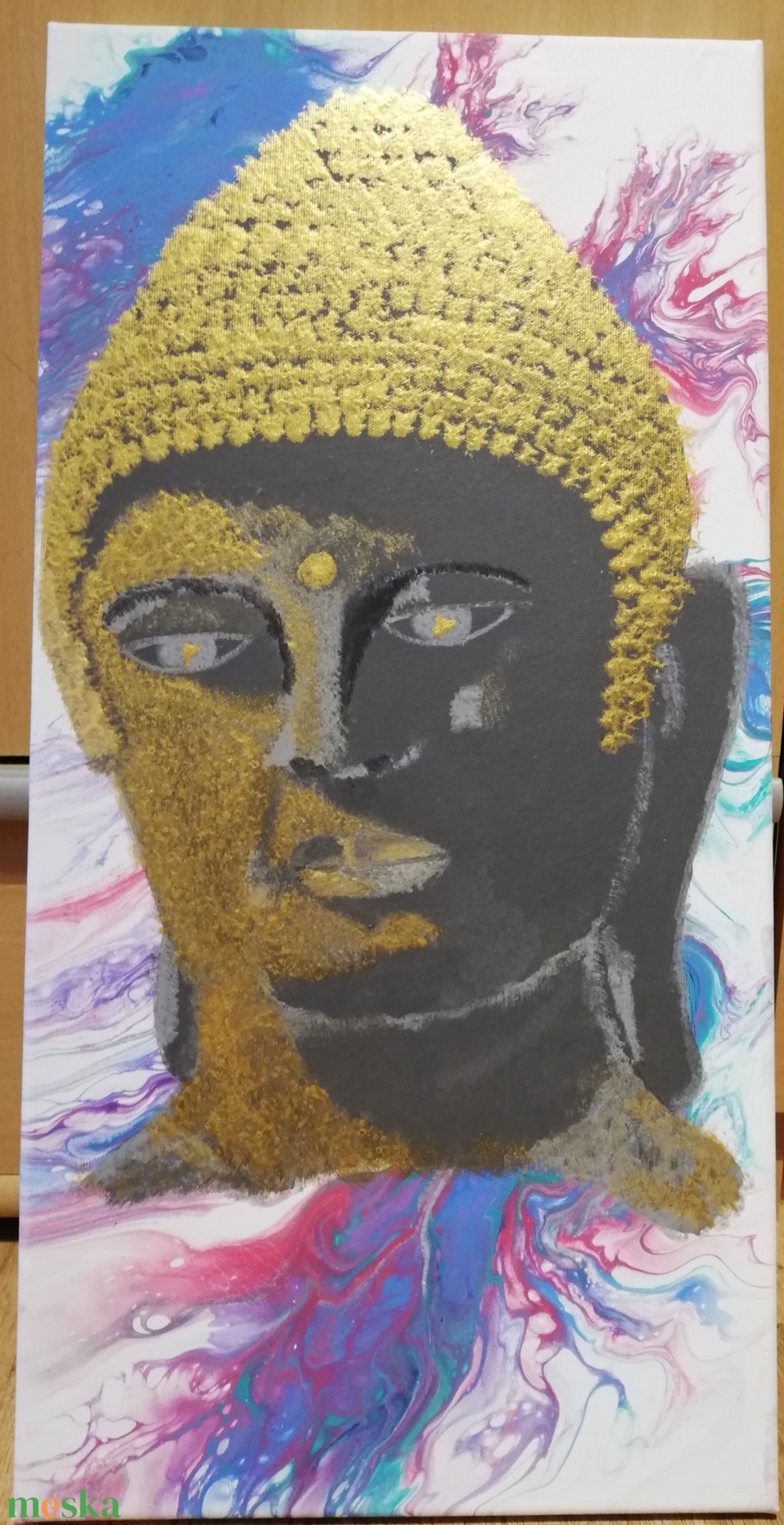 Arany Buddha/Akrilfestmény - művészet - festmény - akril - Meska.hu