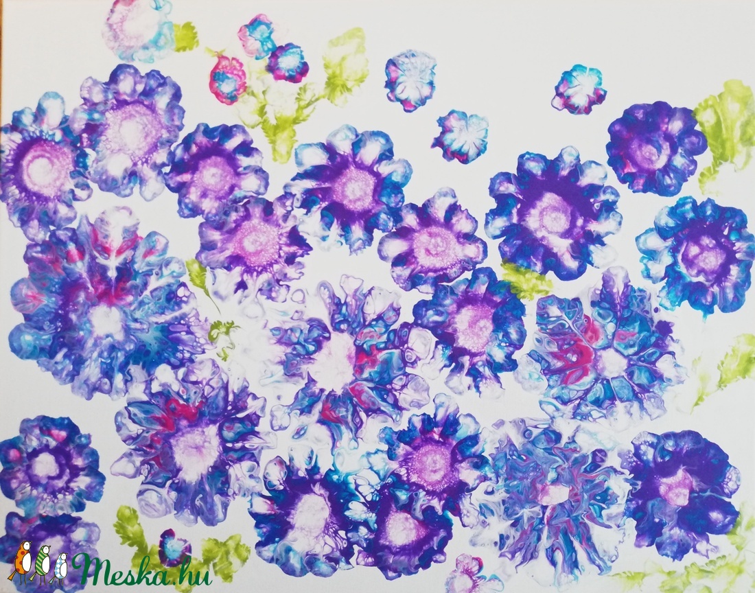 Tavasz/Festmény/Fluid art/Anyák napja - művészet - festmény - akril - Meska.hu