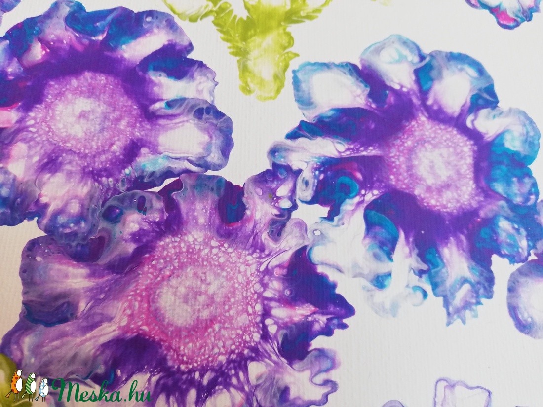 Tavasz/Festmény/Fluid art/Anyák napja - művészet - festmény - akril - Meska.hu