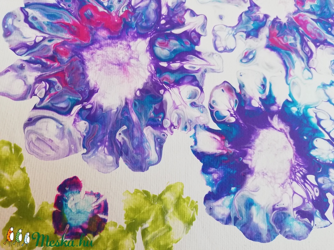 Tavasz/Festmény/Fluid art/Anyák napja - művészet - festmény - akril - Meska.hu