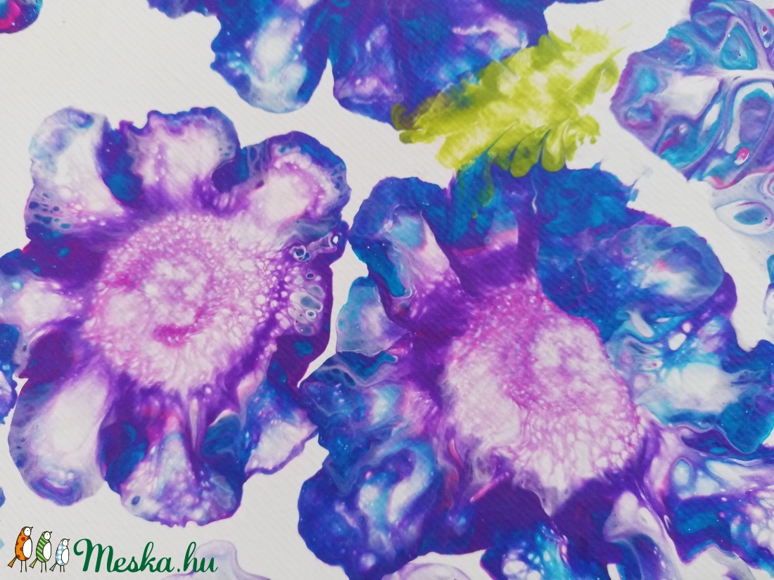 Tavasz/Festmény/Fluid art/Anyák napja - művészet - festmény - akril - Meska.hu