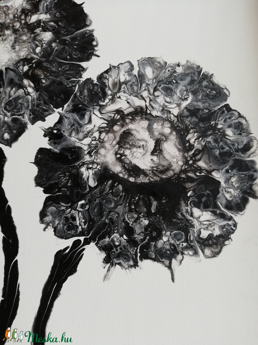 Virágok feketével/Fluid art/Festmény - művészet - festmény - akril - Meska.hu Virágok feketével/Fluid art/Festmény - művészet - festmény - akril - Meska.hu