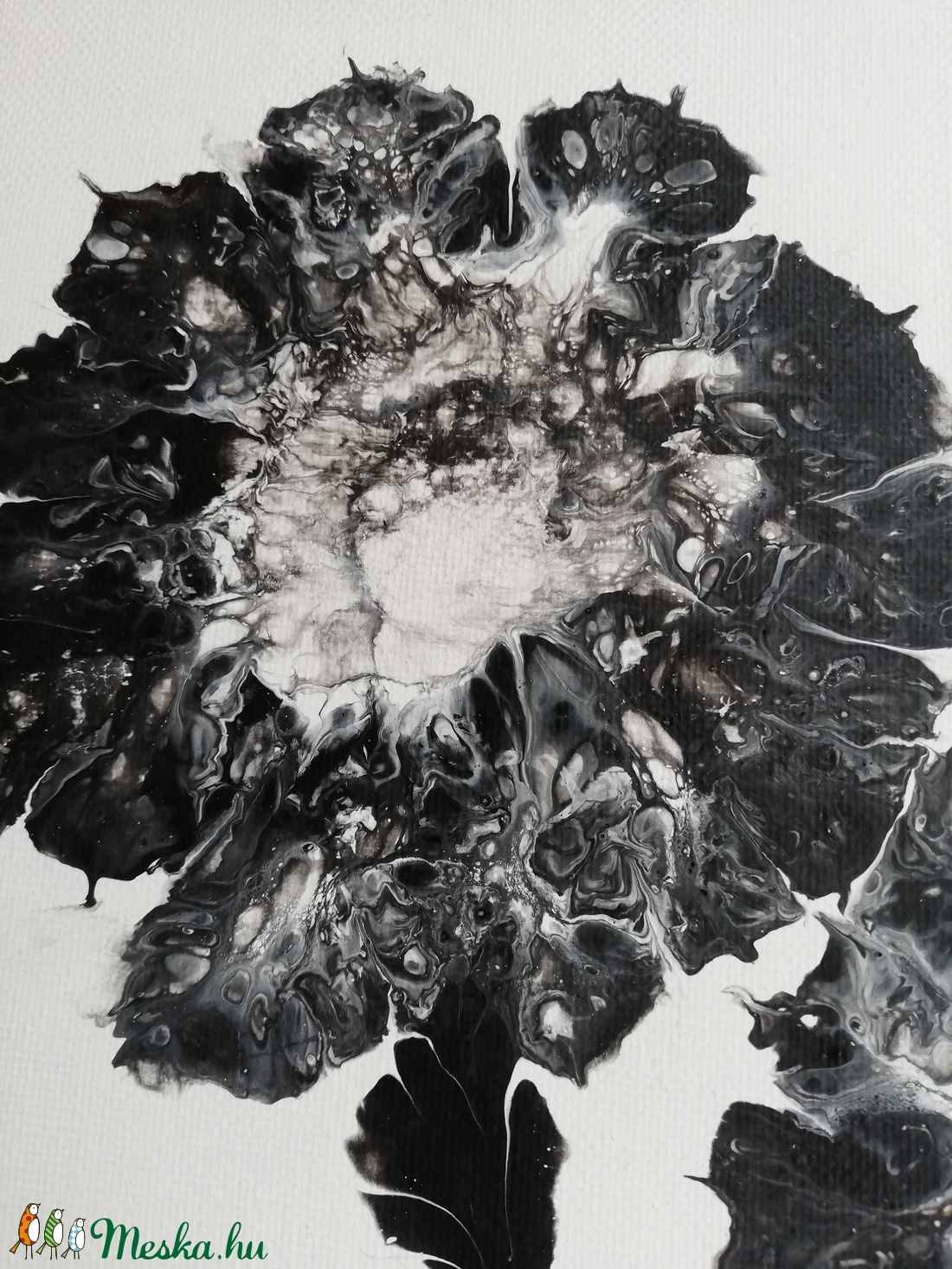 Virágok feketével/Fluid art/Festmény - művészet - festmény - akril - Meska.hu Virágok feketével/Fluid art/Festmény - művészet - festmény - akril - Meska.hu