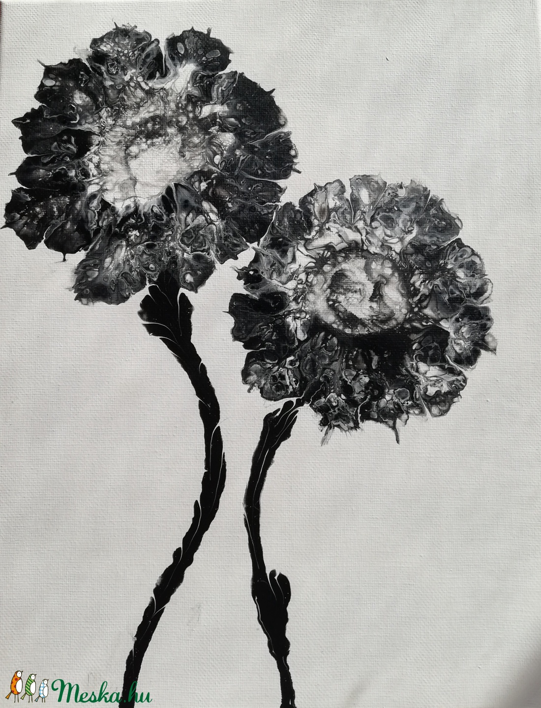 Virágok feketével/Fluid art/Festmény - művészet - festmény - akril - Meska.hu Virágok feketével/Fluid art/Festmény - művészet - festmény - akril - Meska.hu