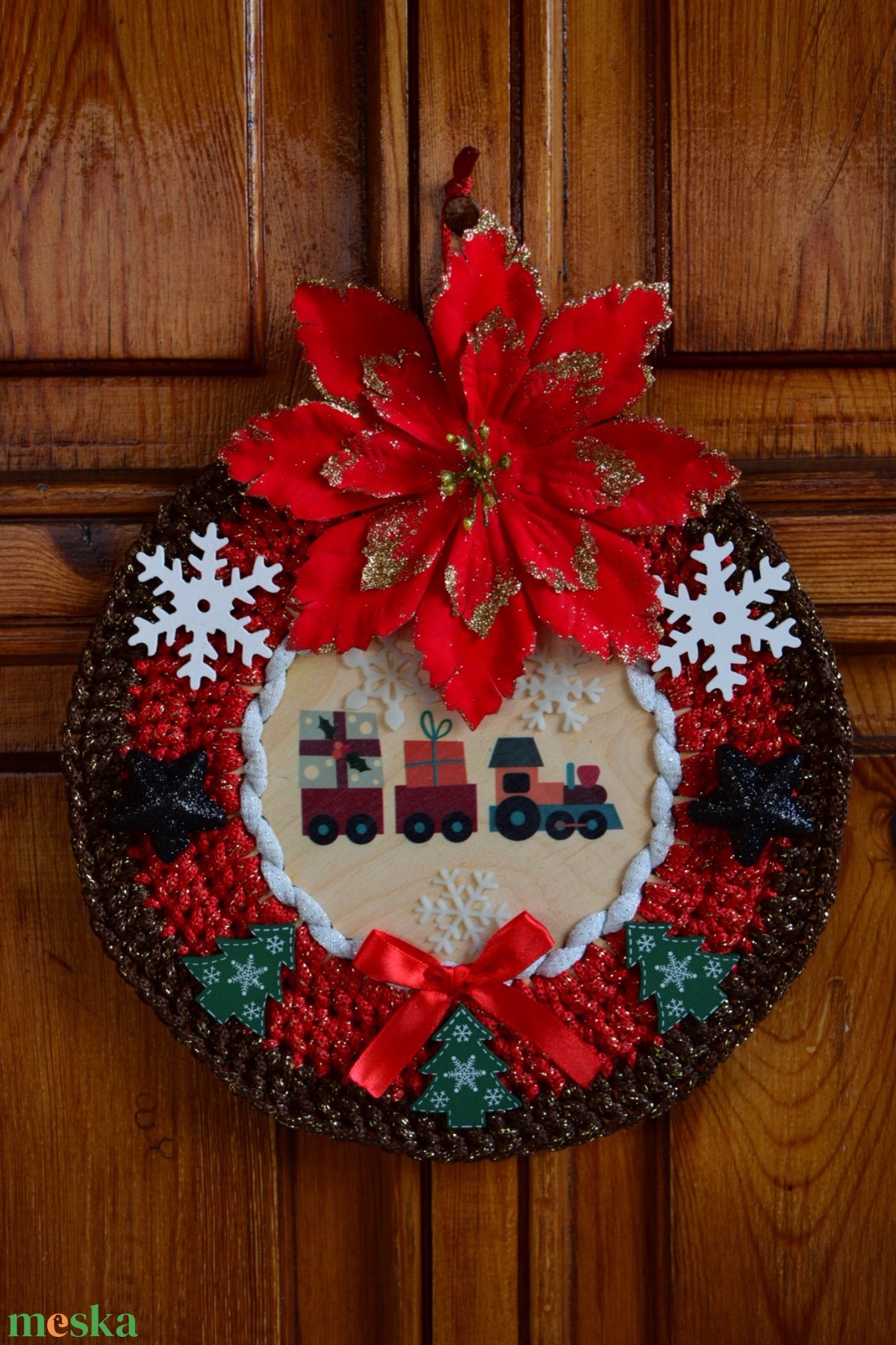 Karácsonyi horgolt ajtódísz - karácsony - adventi díszek - adventi ajtódísz - Meska.hu Karácsonyi horgolt ajtódísz - karácsony - adventi díszek - adventi ajtódísz - Meska.hu