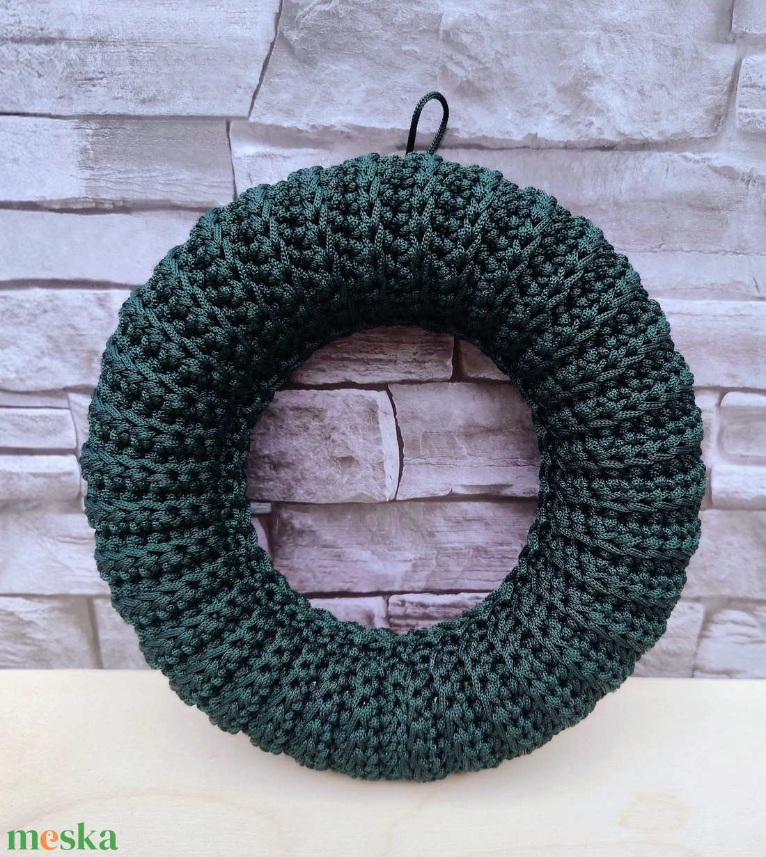 Horgolt karácsonyi  / adventi koszorú, ajtódísz alap (20 cm) / Christmas crochet-covered wreath base - karácsony - adventi díszek - adventi koszorú - Meska.hu