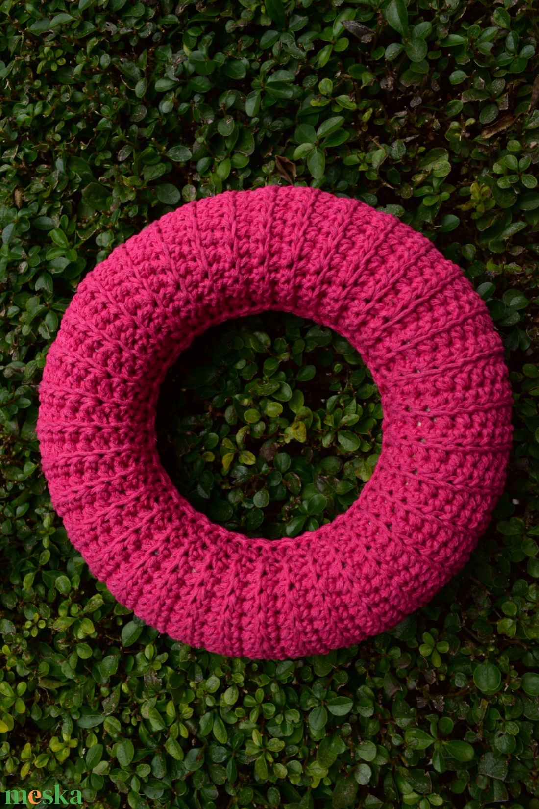 Horgolt Húsvéti  / tavaszi koszorú, ajtódísz alap (20 cm) / Easter or spring crochet-covered wreath base - kellékek & szerszámok - dekorációs kellékek - koszorú, koszorúalap - Meska.hu