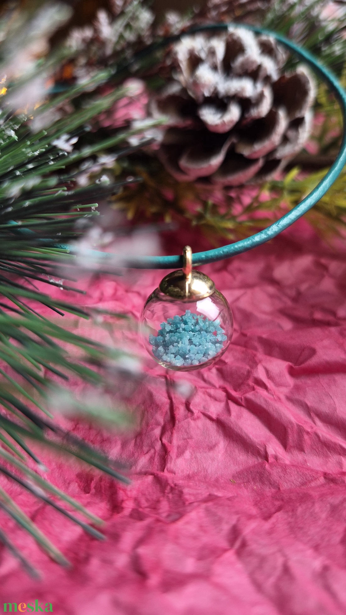 Foszforeszkáló üvveggömb nyakláncok - ékszer - nyaklánc - medálos nyaklánc - Meska.hu