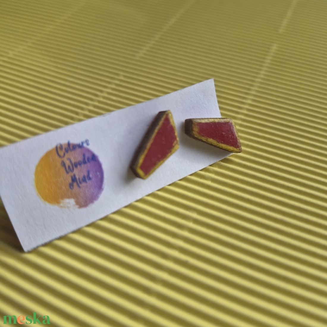 Piros  fa bedugós fülbevaló  - ékszer - fülbevaló - pötty fülbevaló - Meska.hu