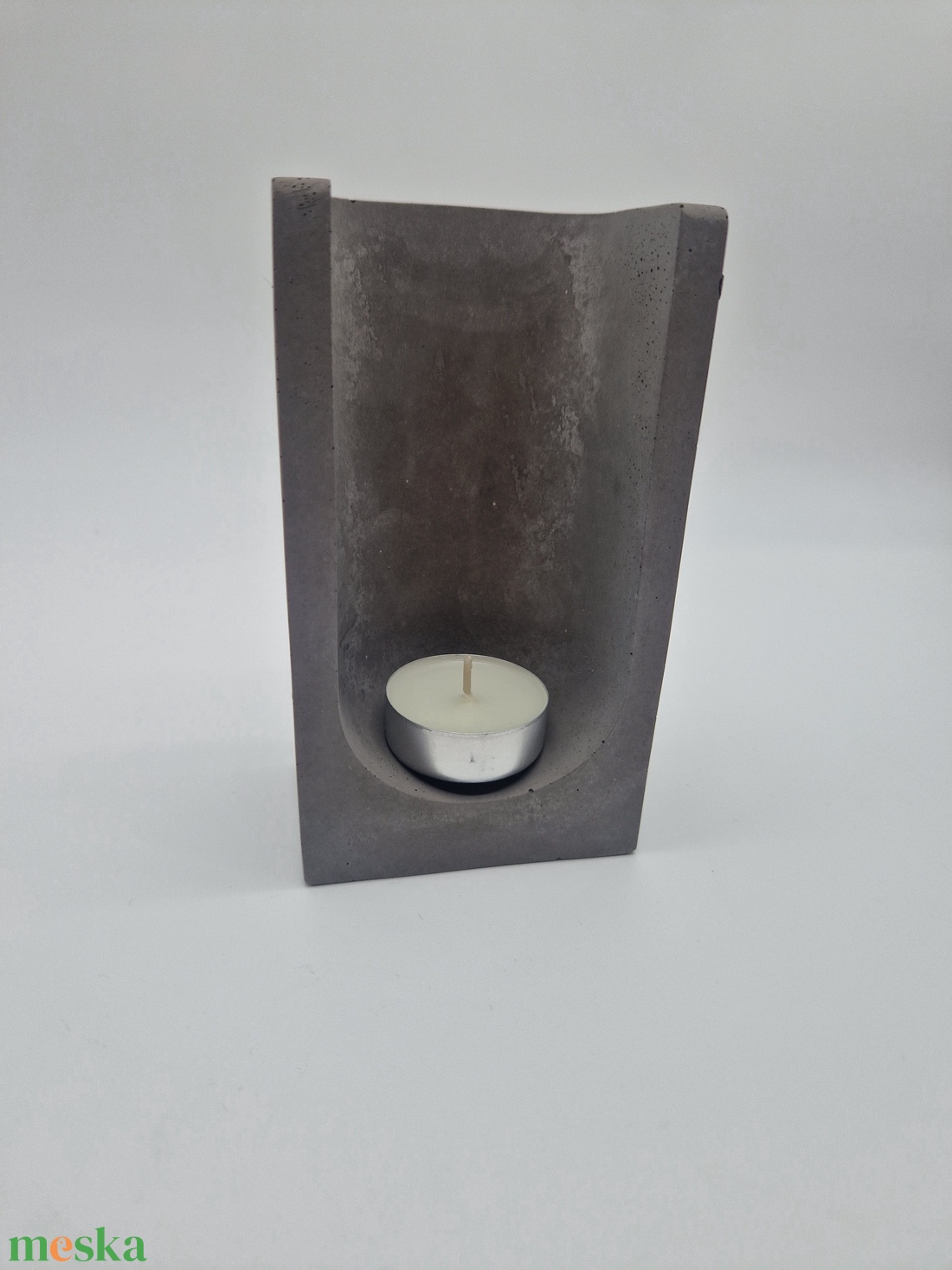 Antracit beton gyertya tartó egyedi design  - otthon & életmód - gyertya, illat, aroma - gyertyatartó - Meska.hu