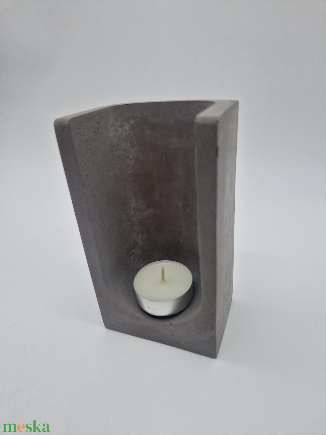 Antracit beton gyertya tartó egyedi design  - otthon & életmód - gyertya, illat, aroma - gyertyatartó - Meska.hu