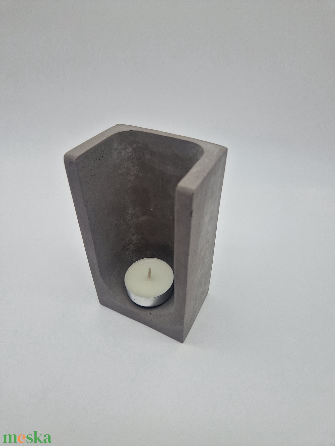 Antracit beton gyertya tartó egyedi design  - otthon & életmód - gyertya, illat, aroma - gyertyatartó - Meska.hu