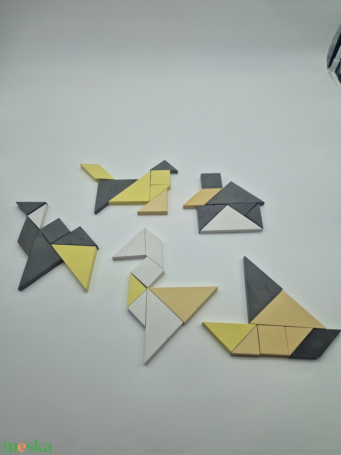 Színezett beton Tangram játék minden szín egyben - játék & sport - puzzle - kirakó, kocka kirakó - Meska.hu