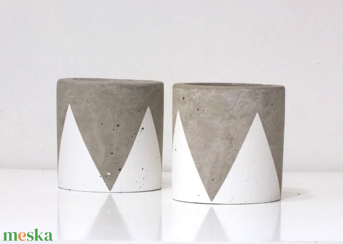 Dekor Beton Kaspó Szett 2 db-os, kaktusz, szukkulens növény számára, minimal dekor, indusztriál, beton, cement - otthon & életmód - dekoráció - virágdísz és tartó - cserép & kaspó - Meska.hu