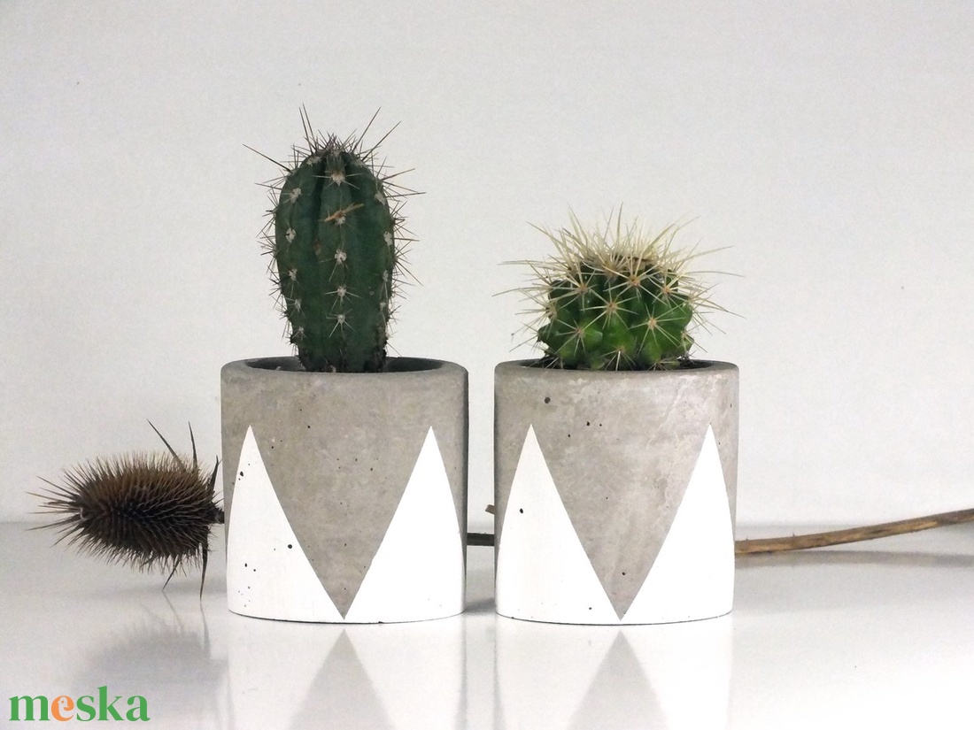 Dekor Beton Kaspó Szett 2 db-os, kaktusz, szukkulens növény számára, minimal dekor, indusztriál, beton, cement - otthon & életmód - dekoráció - virágdísz és tartó - cserép & kaspó - Meska.hu
