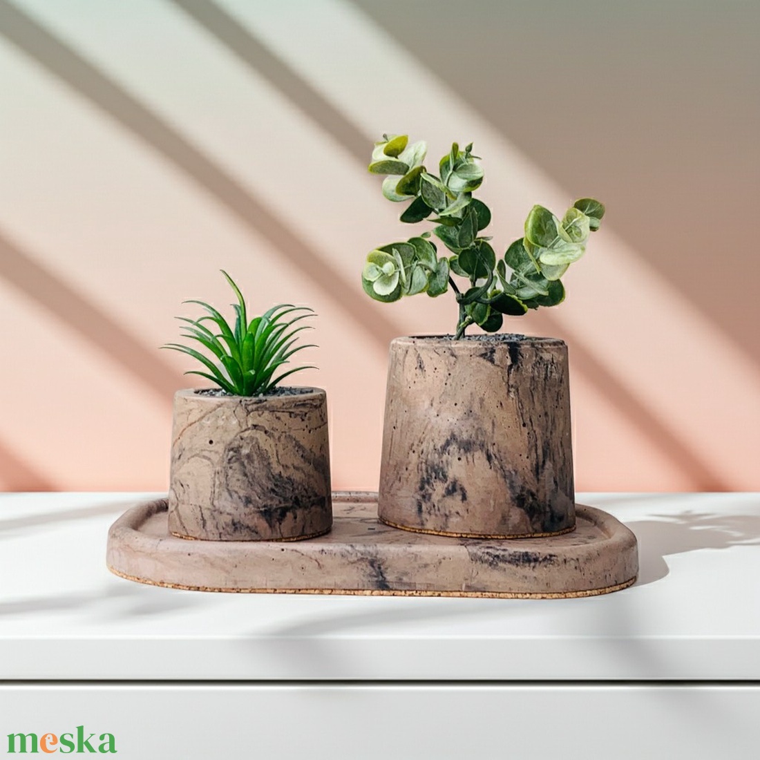 Beton Márvány Szett � kézzel készült beton kaspó szett, márvány effekt, minimal, loft, design, modern - otthon & életmód - dekoráció - asztal és polc dekoráció - asztaldísz - Meska.hu