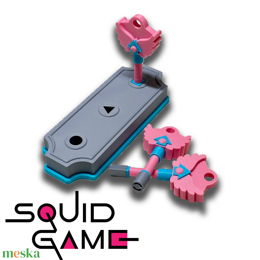 Squid Game 3D nyomtatott Kulcs Dísz és Tartó - - Meska.hu Squid Game 3D nyomtatott Kulcs Dísz és Tartó - - Meska.hu