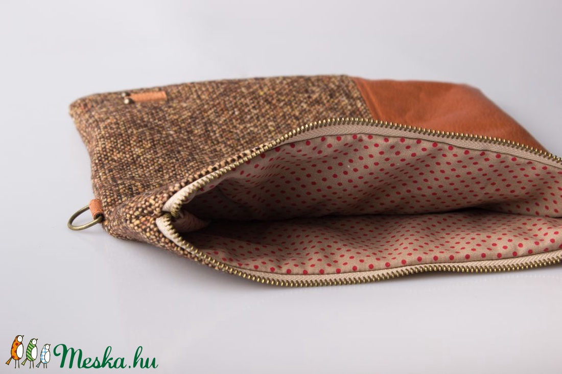 Light brownie - bőr és textil táska -  - Meska.hu