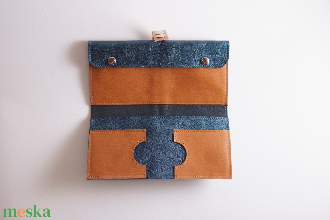 Wild flowers set - bőr tárca szett - táska & tok - pénztárca & más tok - aprópénztartó - Meska.hu