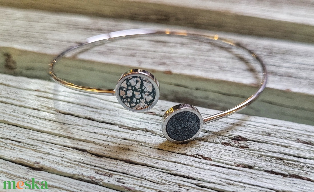 Double beauty 8 - bőr és nemesacél karkötő - ékszer - karkötő - karperec - Meska.hu