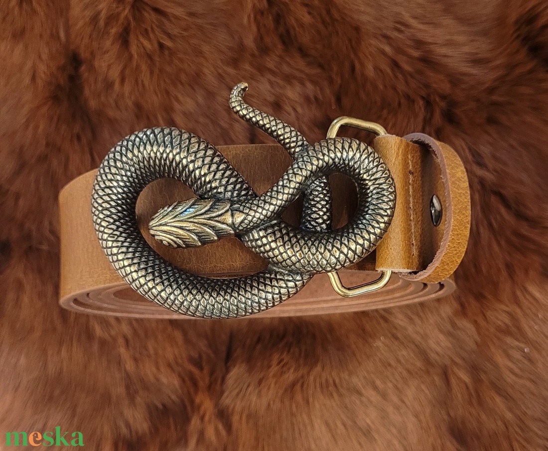 Detailed snake - bőr öv - esküvő - kiegészítők - öv & pánt - Meska.hu