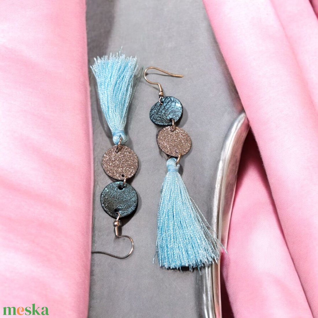 Lightblue - green - fülbevaló nemesacél szerelékkel - ékszer - fülbevaló - lógó fülbevaló - Meska.hu Lightblue - green - fülbevaló nemesacél szerelékkel - ékszer - fülbevaló - lógó fülbevaló - Meska.hu