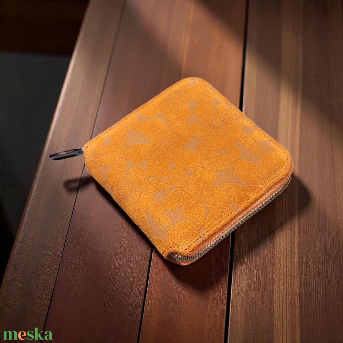 Orange flowery - mini tárca - táska & tok - pénztárca & más tok - pénztárca - női pénztárca - Meska.hu