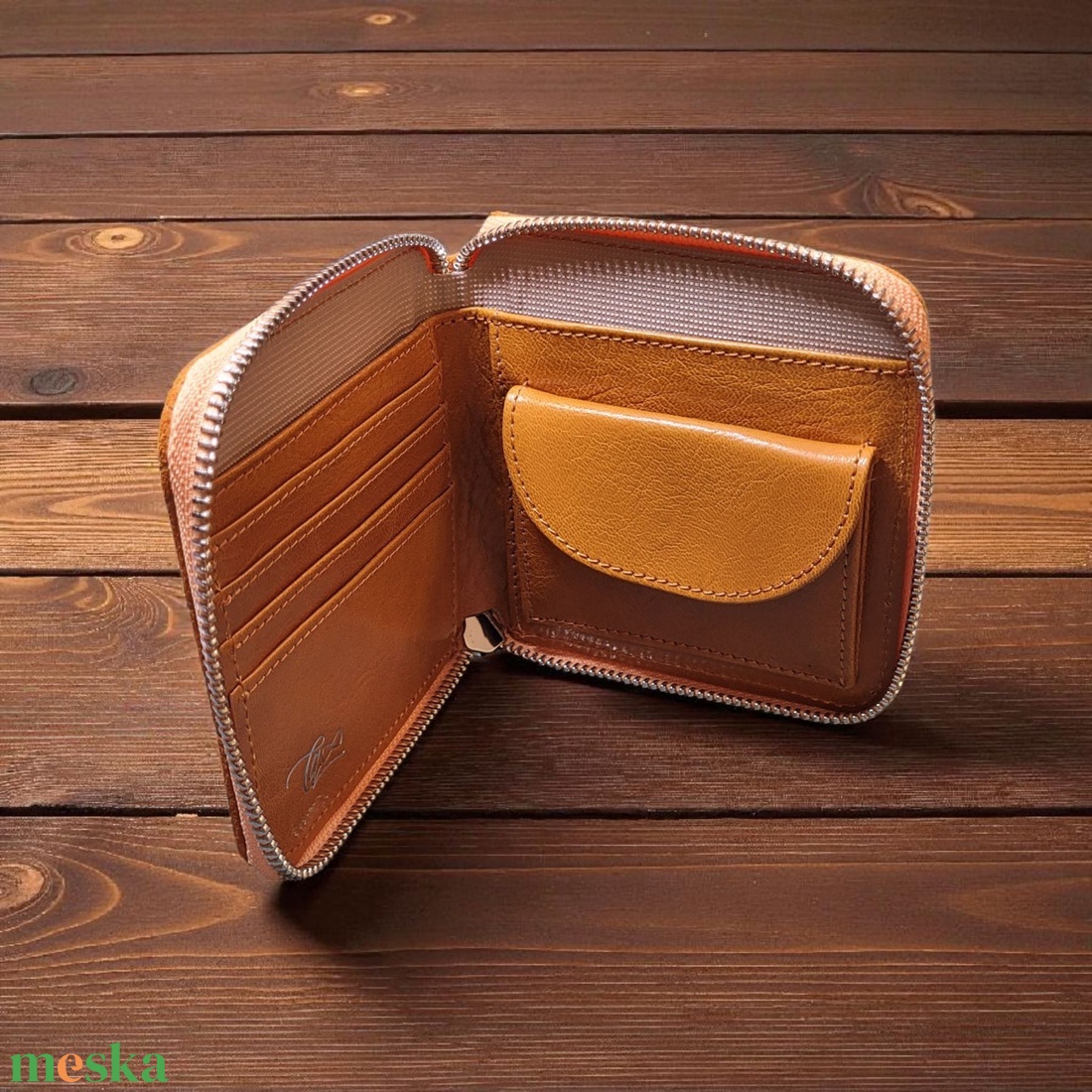 Orange flowery - mini tárca - táska & tok - pénztárca & más tok - pénztárca - női pénztárca - Meska.hu