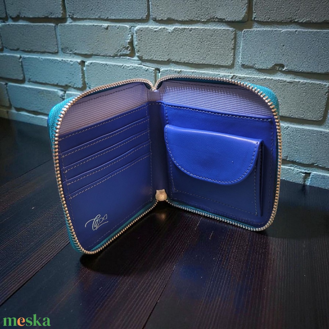 Holo blue - mini tárca - táska & tok - pénztárca & más tok - pénztárca - női pénztárca - Meska.hu