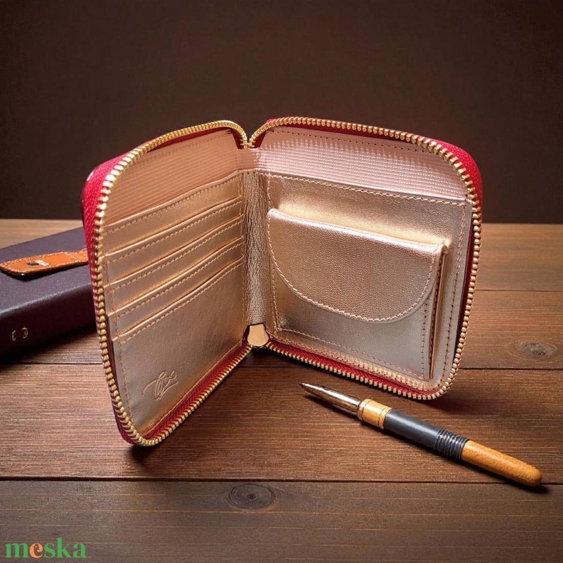 Burgundy luck - mini tárca - táska & tok - pénztárca & más tok - pénztárca - női pénztárca - Meska.hu