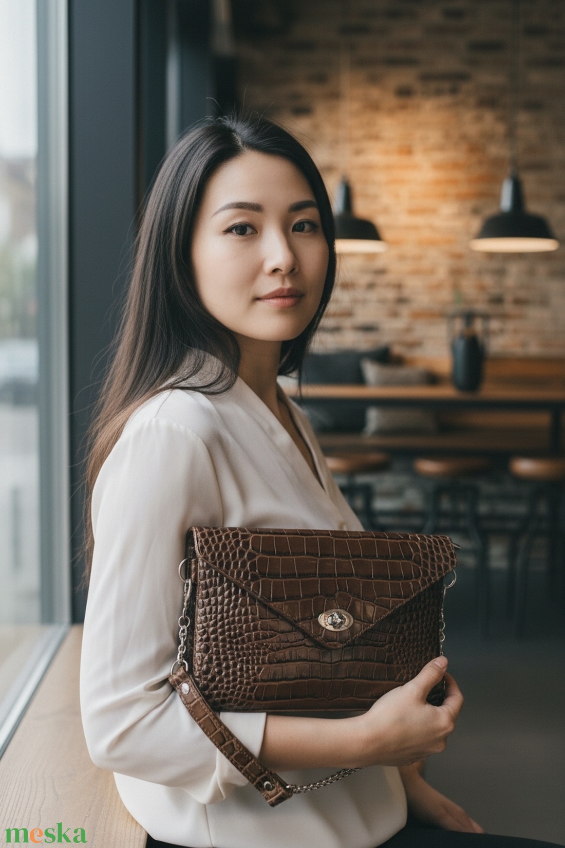 Dark brown crock - marhabőr táska - táska & tok - kézitáska & válltáska - alkalmi táska - Meska.hu