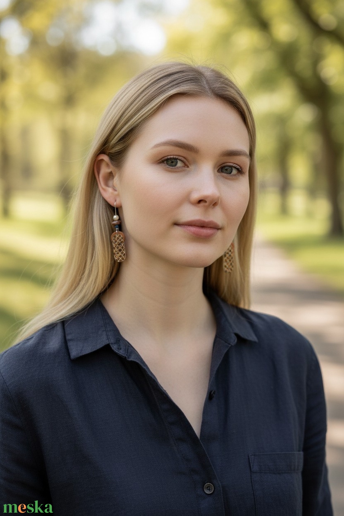 Paradisa collection 2 - bőr, gyöngy és nemesacél fülbevaló  - ékszer - fülbevaló - lógó fülbevaló - Meska.hu