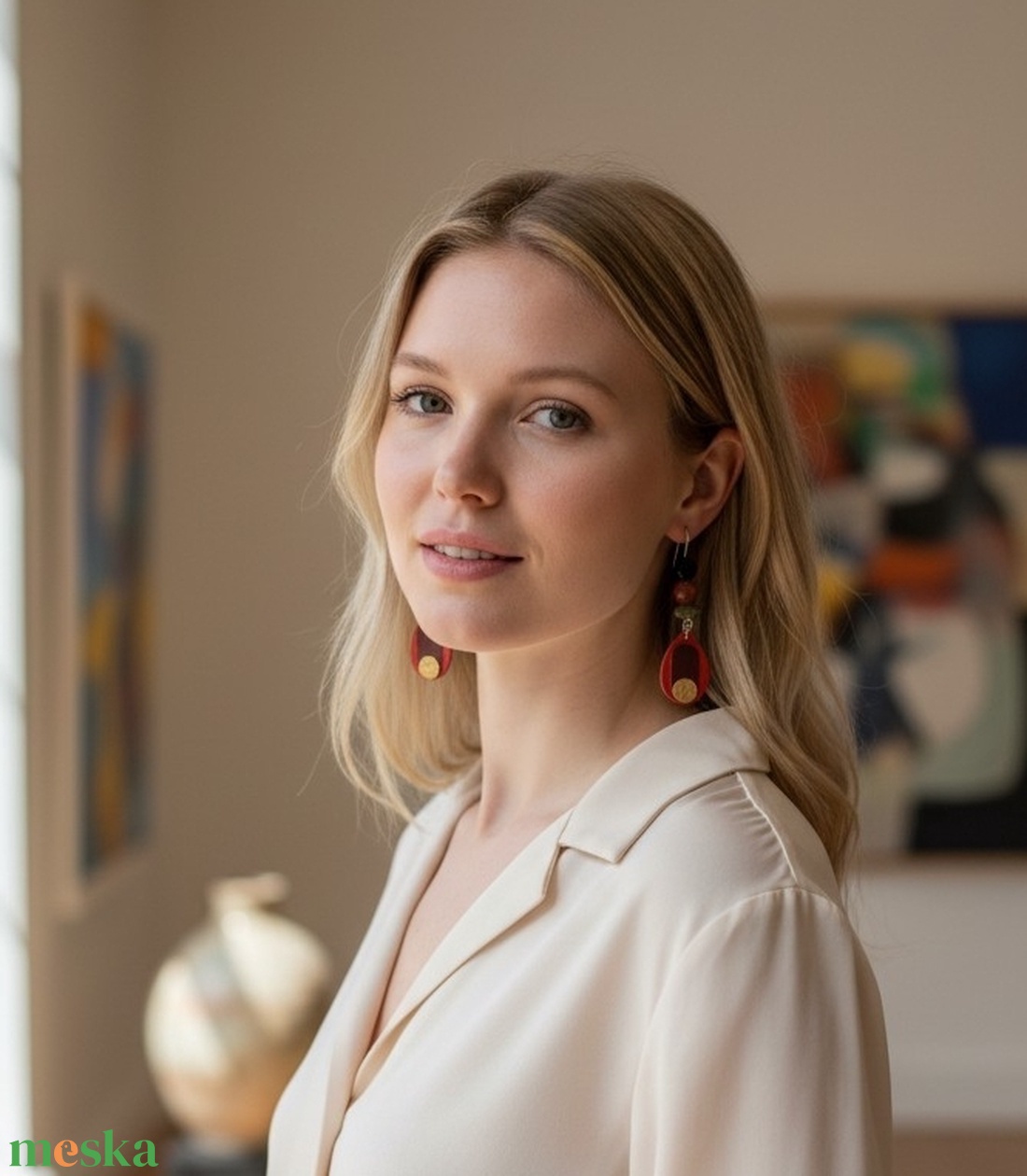 Paradisa collection 5 - bőr, gyöngy és nemesacél fülbevaló  - ékszer - fülbevaló - lógó fülbevaló - Meska.hu