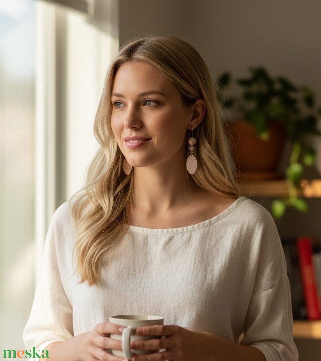 Paradisa collection 8 - bőr, gyöngy és nemesacél fülbevaló  - ékszer - fülbevaló - lógó fülbevaló - Meska.hu