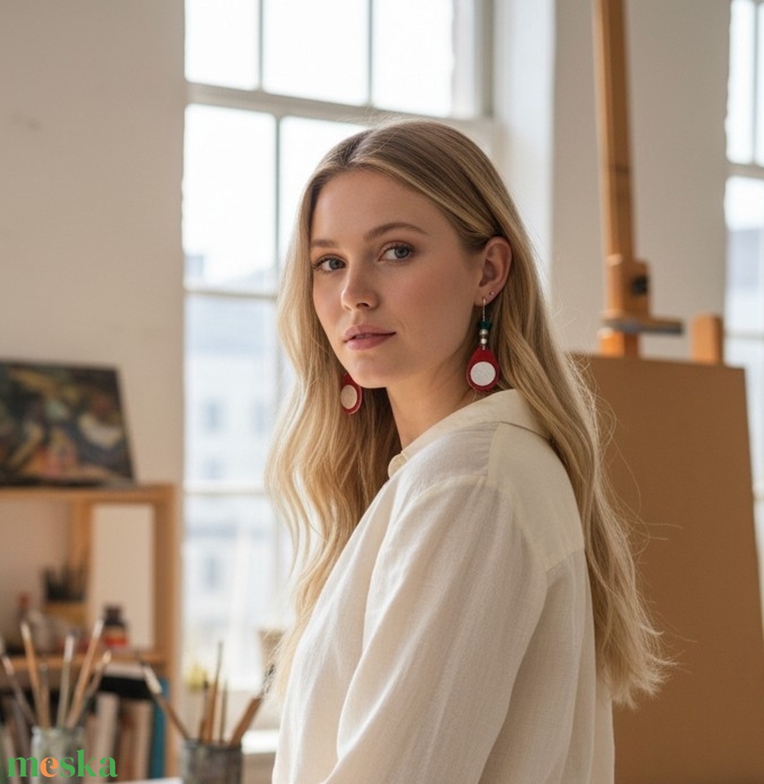 Paradisa collection 11 - bőr, gyöngy és nemesacél fülbevaló  - ékszer - fülbevaló - lógó fülbevaló - Meska.hu