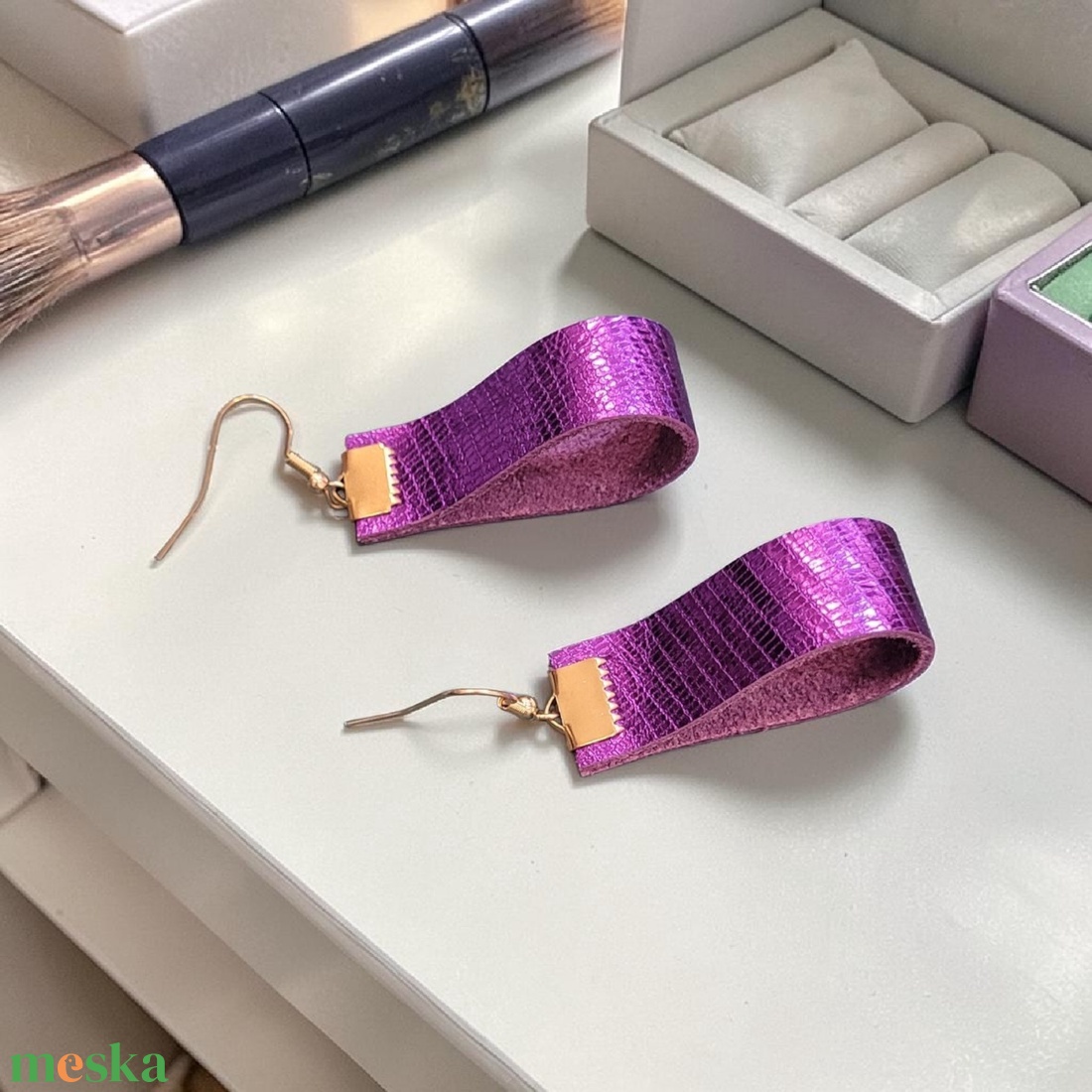 Drop theory - lilac - fülbevaló nemesacél szerelékkel - ékszer - fülbevaló - lógó fülbevaló - Meska.hu