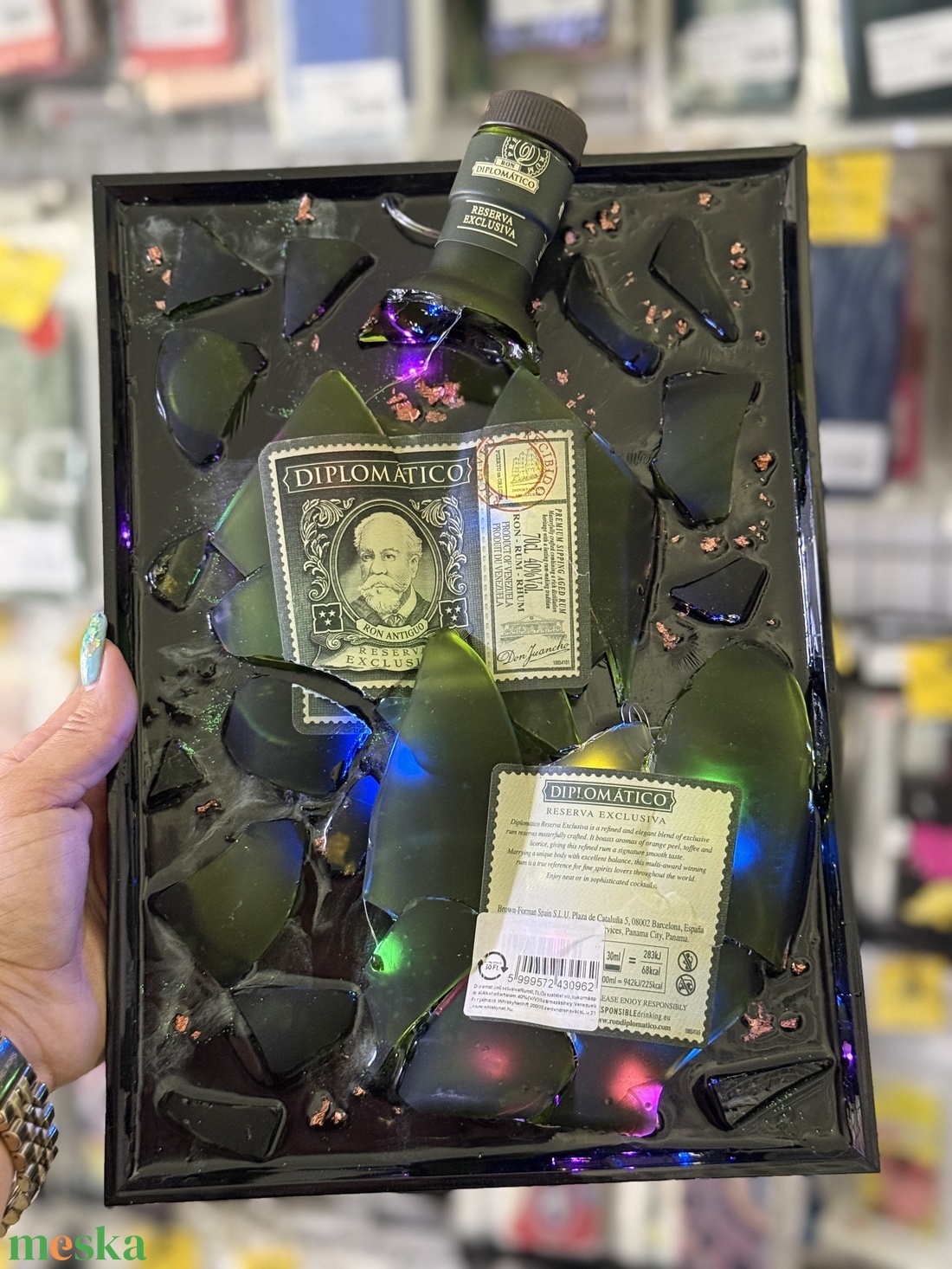 Gyanta Kép alkoholos üveggel  - otthon & életmód - dekoráció - asztal és polc dekoráció - díszüveg - Meska.hu