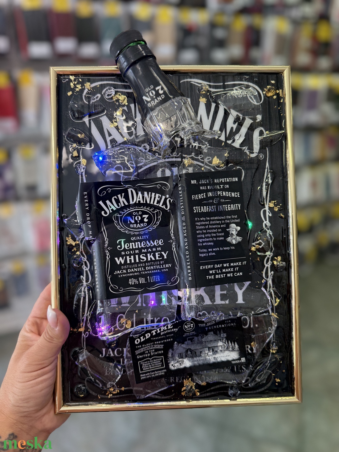 Jack Daniels Gyanta Kép alkoholos üveggel - otthon & életmód - dekoráció - asztal és polc dekoráció - díszüveg - Meska.hu