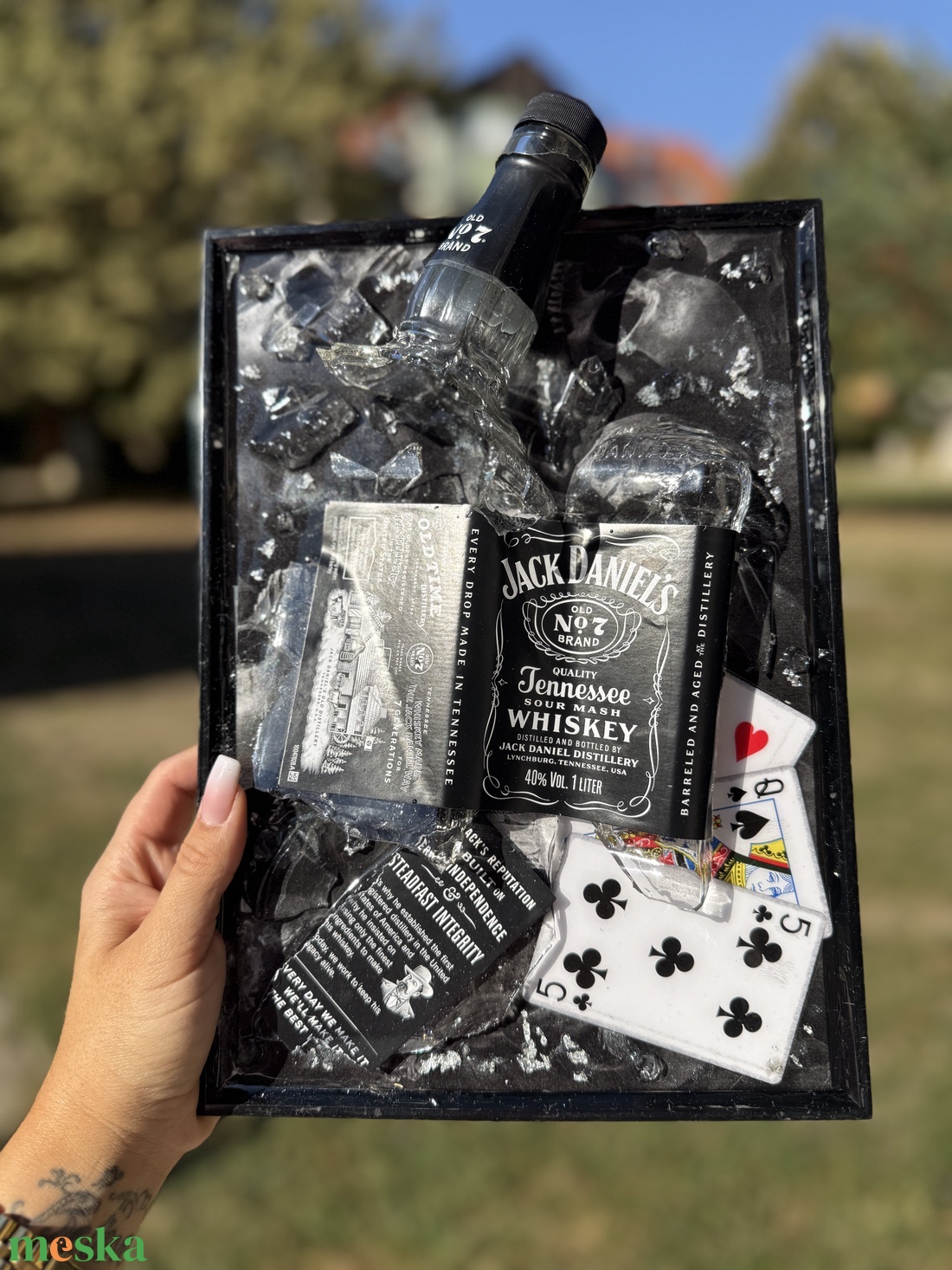 Jack Daniels Gyanta Kép alkoholos üveggel - otthon & életmód - dekoráció - asztal és polc dekoráció - díszüveg - Meska.hu