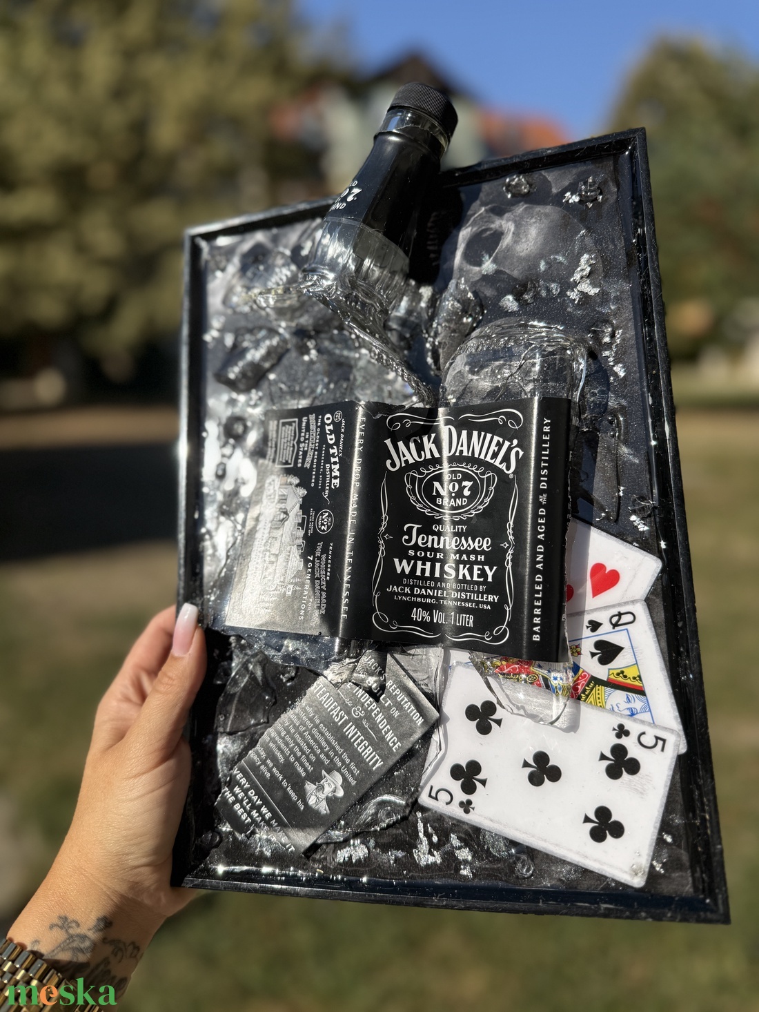 Jack Daniels Gyanta Kép alkoholos üveggel - otthon & életmód - dekoráció - asztal és polc dekoráció - díszüveg - Meska.hu