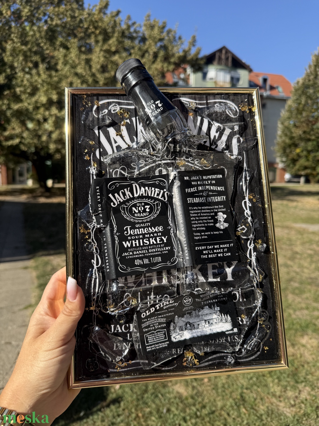 Jack Daniels Gyanta Kép alkoholos üveggel - otthon & életmód - dekoráció - asztal és polc dekoráció - díszüveg - Meska.hu